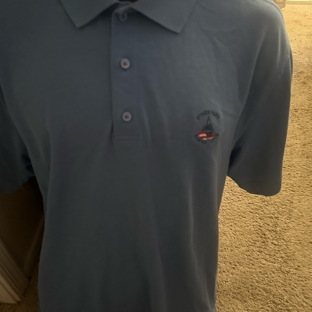 Men’s used size L large Cutter and Buck dry tech polo golf shirt Governors Town - Picture 2 of 7